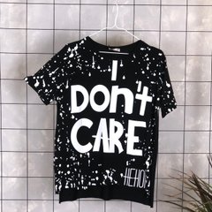Чорна футболка "i do not care" Чорний
