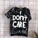 Чорна футболка "i do not care"
