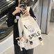 Молодежный рюкзак с принтом молочный Smile