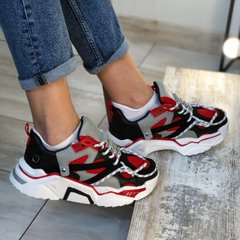 Кросівки жіночі червоно-чорні