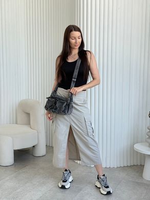 Джинсовая сумка через плечо у casual-стиле Черная