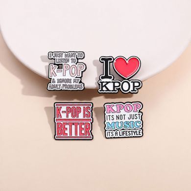 Металеві піни I Love K-Pop &mdash; 4 дизайни