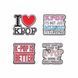 Металеві піни I Love K-Pop &mdash; 4 дизайни