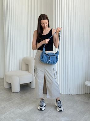 Джинсовая сумка через плечо у casual-стиле Голубая