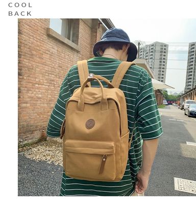 Холщевый рюкзак унисекс корейский стиль
