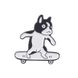 Металлический значок собака на скейте