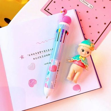 Багатобарвна ручка з іграшкою фламінго