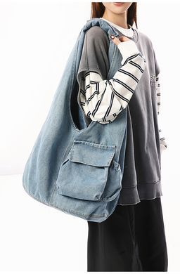 Жіноча сумка Lazy Style Denim великої місткості &mdash; Блакитна
