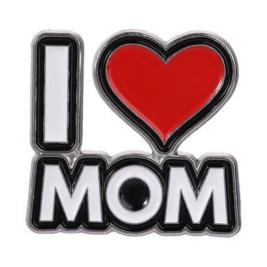 Металевий пін &laquo;I Love Mom&raquo; &mdash; подарунок для мами