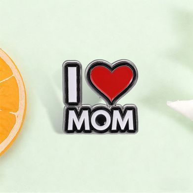 Металевий пін &laquo;I Love Mom&raquo; &mdash; подарунок для мами