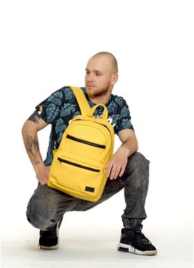 Рюкзак мужской из экокожи желтый Жёлтый